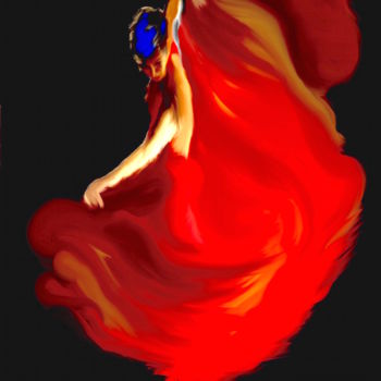 「danseuse-flamenco -…」というタイトルのデジタルアーツ Kroffによって, オリジナルのアートワーク, デジタル絵画