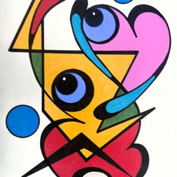 Dessin intitulée "Mixed up" par Jacques Charon, Œuvre d'art originale, Crayon
