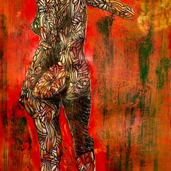 Peinture intitulée "La Vénus rouge" par Jacques Combarieu, Œuvre d'art originale, Acrylique