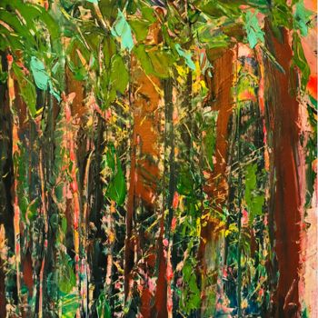 Картина под названием "Forêt tropicale" - Jacques Combarieu, Подлинное произведение искусства, Акрил