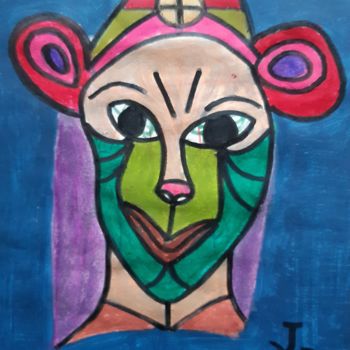 Painting titled "La Belle Souriante" by Jacques Desvaux (JD), Original Artwork, Acrylic