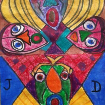 Schilderij getiteld "La Chorale" door Jacques Desvaux (JD), Origineel Kunstwerk, Acryl