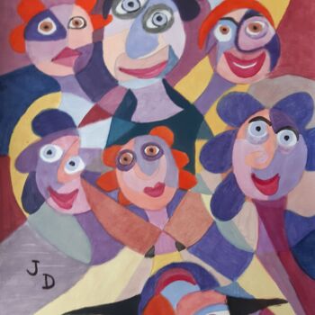 "Aux Marionnettes" başlıklı Tablo Jacques Desvaux (JD) tarafından, Orijinal sanat, Akrilik