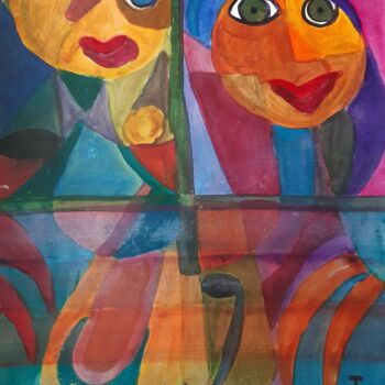 Картина под названием "Le Couple 99" - Jacques Desvaux (JD), Подлинное произведение искусства, Акрил