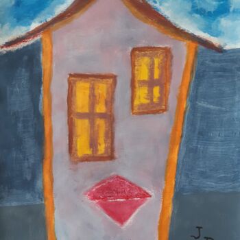 Schilderij getiteld "Maison Songeuse" door Jacques Desvaux (JD), Origineel Kunstwerk, Acryl