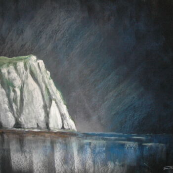 Painting titled "Etretat" by Jacques Dolley, Original Artwork, Pastel