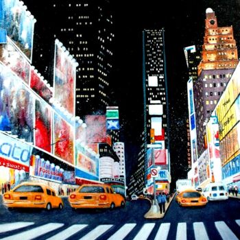 Painting titled "New York 2" by Jacques Dolley, Original Artwork, Acrylic Mounted on Wood Stretcher frame