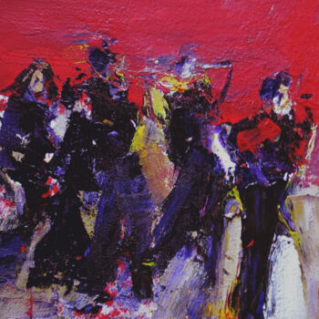 Painting titled "SOIR DE FETE" by Jacques Donneaud, Original Artwork, Acrylic Mounted on Wood Stretcher frame