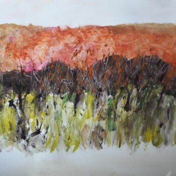 Painting titled "AUTOMNE 2" by Jacques Donneaud, Original Artwork, Watercolor