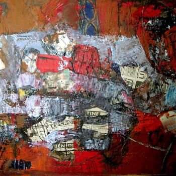 Pittura intitolato "Abstraction aux deu…" da Jacques Donneaud, Opera d'arte originale, Acrilico Montato su Telaio per barell…