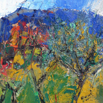 Картина под названием "Soleil sur un verge…" - Jacques Donneaud, Подлинное произведение искусства, Акрил Установлен на Дерев…