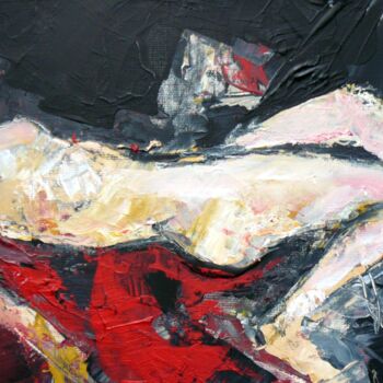 Картина под названием "Noir, blanc, nu" - Jacques Donneaud, Подлинное произведение искусства, Акрил Установлен на Деревянная…