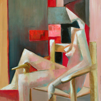 Peinture intitulée "la femme alanguie" par Jacques Drai, Œuvre d'art originale, Huile Monté sur Châssis en bois