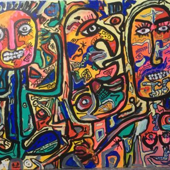 Painting titled "moches 3" by Jacques Dugois (JAZON), Original Artwork, Acrylic