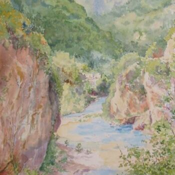 Pintura titulada "Gorges du Tarn" por Jacques Fontan, Obra de arte original, Oleo