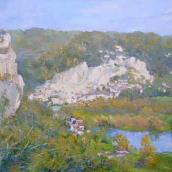 Pintura intitulada "La Roque Gageac" por Jacques Fontan, Obras de arte originais