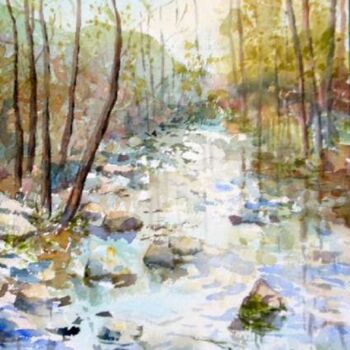 Painting titled "la-riviere.jpg" by Jacques Fontan, Original Artwork