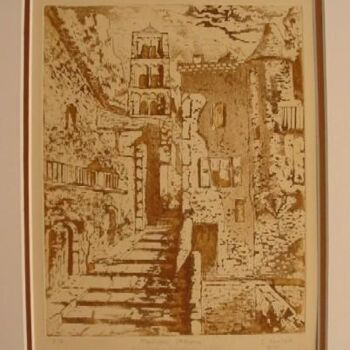 Drawing titled "A Moustiers." by Jacques Fontan, Original Artwork