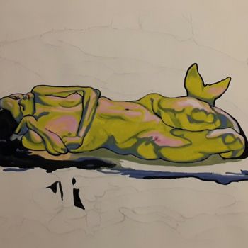 "Sirène endormie (d'…" başlıklı Resim Jacques François tarafından, Orijinal sanat, Guaş boya