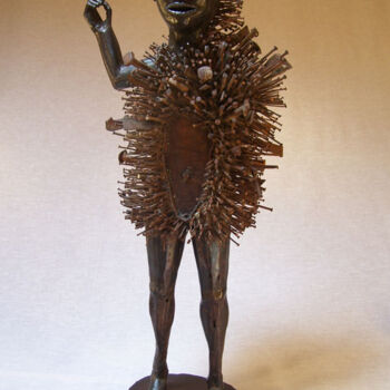 Sculpture titled "Magie noire" by Jacques Hellegouarch (Jaco), Original Artwork, Metals