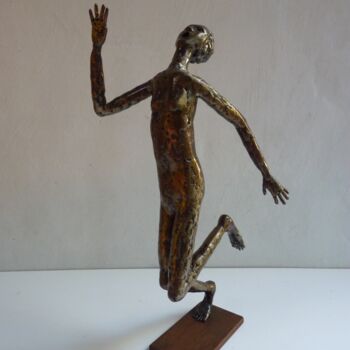 Sculpture titled "A bout de souffle" by Jacques Hellegouarch (Jaco), Original Artwork, Metals