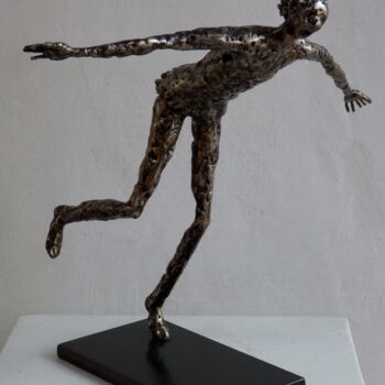 Sculpture titled "Plein vent" by Jacques Hellegouarch (Jaco), Original Artwork, Metals