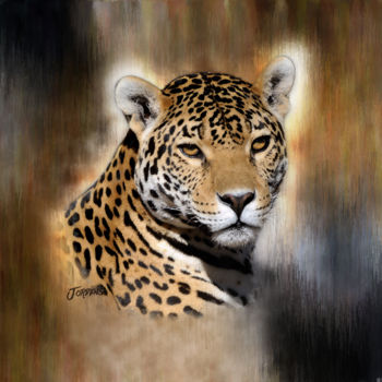 Digitale Kunst getiteld "Le jaguar" door Jacques Jordens, Origineel Kunstwerk, Digitaal Schilderwerk