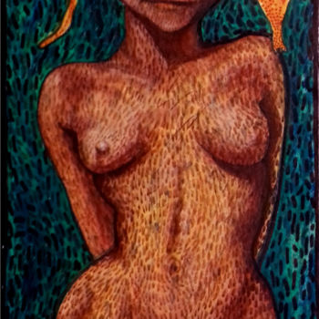 Malerei mit dem Titel "Nina du Cap Vert" von Kiddo, Original-Kunstwerk, Aquarell