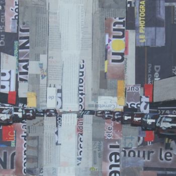 Colagens intitulada "rue de New York" por Jacques Lacourrege, Obras de arte originais, Acrílico