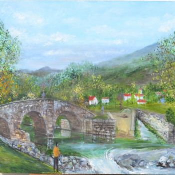 Painting titled "Après midi au Pont…" by Jacques Lartigue, Original Artwork
