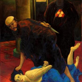 Painting titled "Le temps des assass…" by Jacques Metairie, Original Artwork, Oil