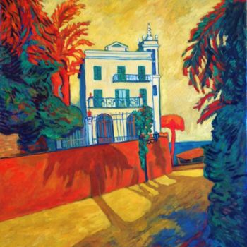 Painting titled "bordighera-la-maiso…" by Jacques Metairie, Original Artwork