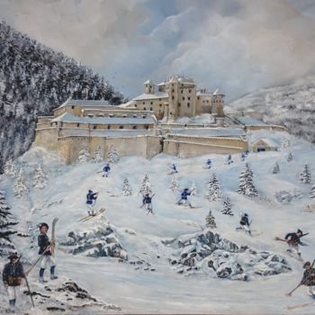 Pintura intitulada "Fort Queyras" por Jacques Moncho (Art d'antan), Obras de arte originais, Óleo