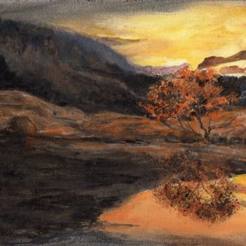 Pintura titulada "Paysage au soleil c…" por Jacques Moncho (Art d'antan), Obra de arte original, Oleo