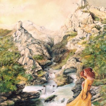 Pintura intitulada "Eole et la Belle" por Jacques Moncho (Art d'antan), Obras de arte originais, Óleo