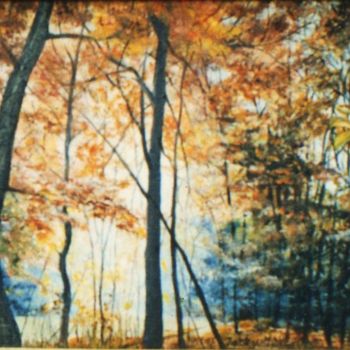 「Couleurs d'automne」というタイトルの絵画 Jacques Moncho (Art d'antan)によって, オリジナルのアートワーク, オイル