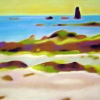 Painting titled "le vieux phare île…" by Jacques Oudot, Original Artwork