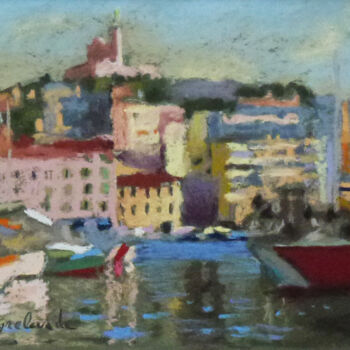 Painting titled "Marseille, Vieux-Po…" by Jacques Peyrelevade, Original Artwork, Pastel