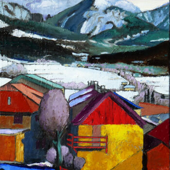 제목이 "Seyne, vallée de la…"인 미술작품 Jacques Peyrelevade로, 원작, 기름 나무 들것 프레임에 장착됨