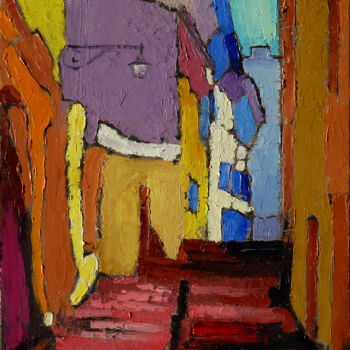Peinture intitulée "Rue du Panier à Mar…" par Jacques Peyrelevade, Œuvre d'art originale, Huile
