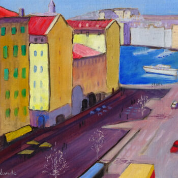 Painting titled "Marseille cours Jea…" by Jacques Peyrelevade, Original Artwork, Oil