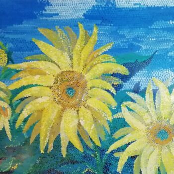 Schilderij getiteld "tournesols" door Jacques Pierre Pichon, Origineel Kunstwerk, Acryl