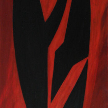 Peinture intitulée "En-rouge-et-noir-hu…" par Jacques Pichon (picjac), Œuvre d'art originale, Huile