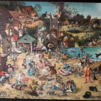 Painting titled "BRUEGHEL BY JR" by Jacques Resch, Original Artwork, Oil