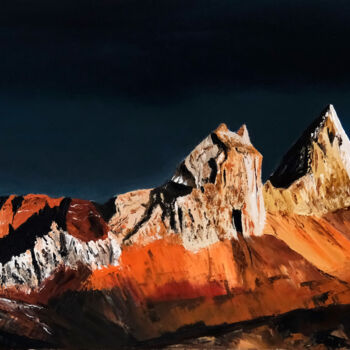 Painting titled "Les Aiguilles d'Arv…" by Jacques Rochet, Original Artwork, Oil