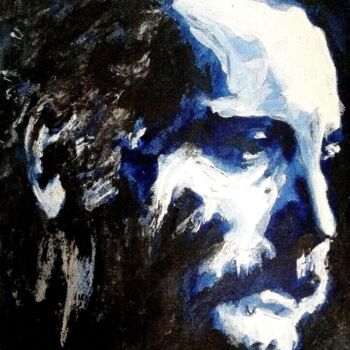 Painting titled "BRASSENS (portrait…" by Jacques Rolland, Original Artwork, Ink