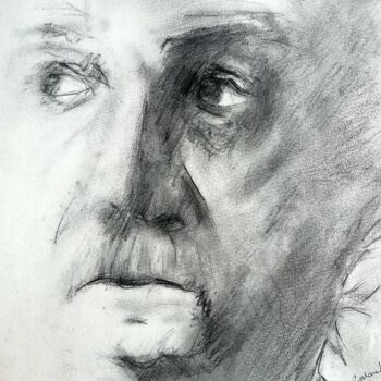 Drawing titled "Brassens" by Jacques Rolland, Original Artwork, Pencil