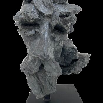 Sculpture titled "Tête Grise" by Jacques Soulard, Original Artwork, Bronze