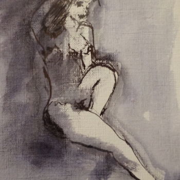 Drawing titled "Nu à l'atelier" by Jacques Stemer, Original Artwork, Ink