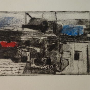 Printmaking titled "Le petit port" by Jacques Stemer, Original Artwork, Monotype